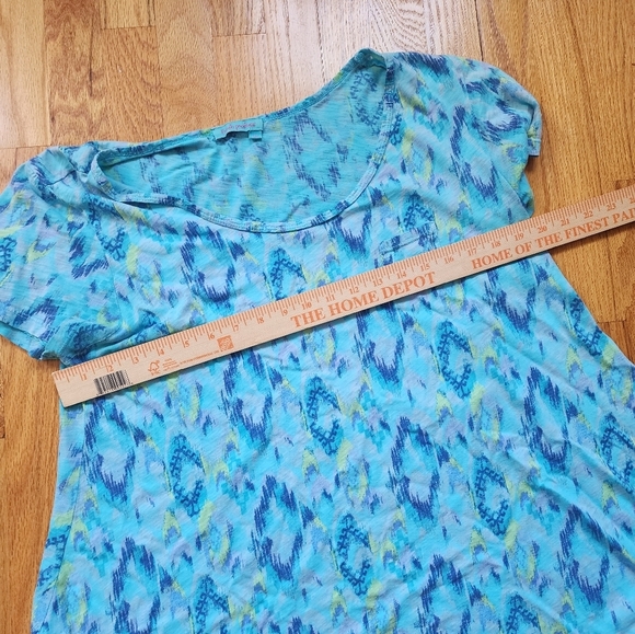 Fresh Produce Short Sleeve Hankerchief Tee Size 1x Blue Tropical Beach Aztec - Picture 9 of 10